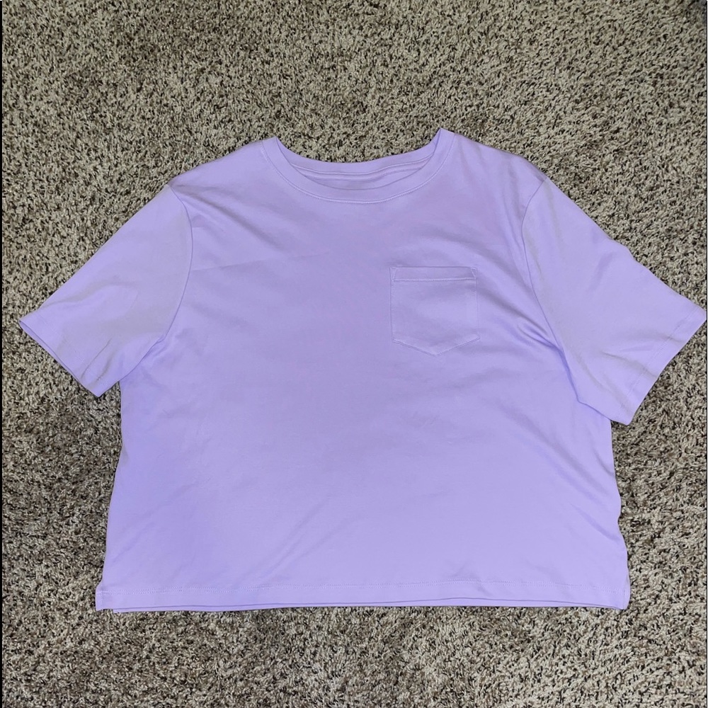 Lavender colored crop top from Target, size XXL.